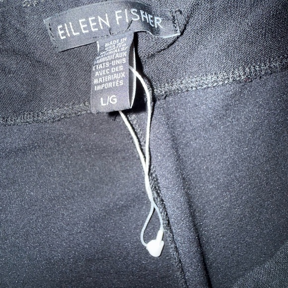 Eileen Fisher Cropped Crepe Wide Leg Pants Black (Large) lightweight workwear - Picture 7 of 9
